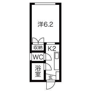 ケントスA(1K/3階)の間取り写真