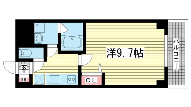 VILLA MARIAII(1K/6階)の間取り写真