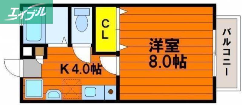 パークサイドなんばA(1K/1階)の間取り写真