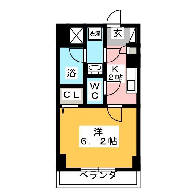 モンテ横浜(1K/6階)の間取り写真