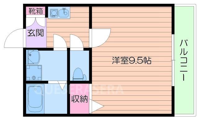 クレスト鷹合(1K/2階)の間取り写真