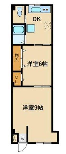 三浦ビル(2DK/1階)の間取り写真