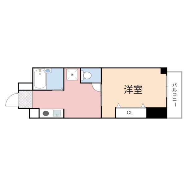 YKマンション(1DK/6階)の間取り写真