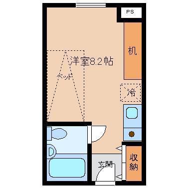 フェニックス瑞雲(ワンルーム/3階)の間取り写真