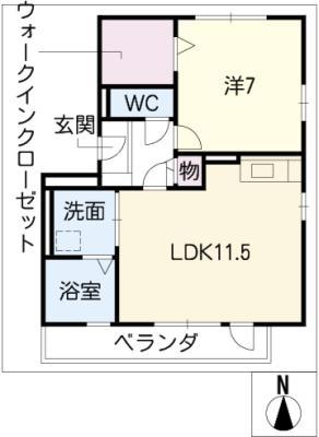 ラポールSAKURA(1LDK/3階)の間取り写真