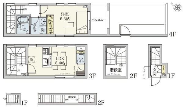 EST LARGO YOYOGIUEHARA(1LDK/3階)の間取り写真