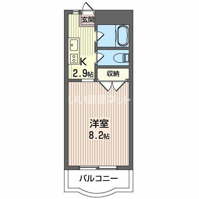 第5ハピネス(1K/3階)の間取り写真