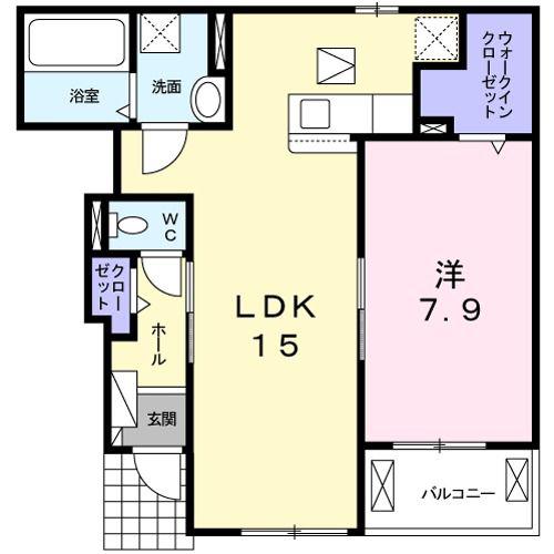 メゾン アルモニー(1LDK/1階)の間取り写真