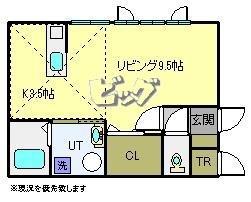 QLARUS(1K/2階)の間取り写真
