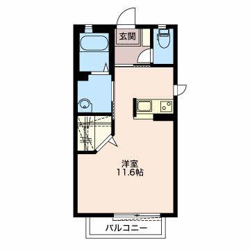 フレンドリー安東(ワンルーム/1階)の間取り写真