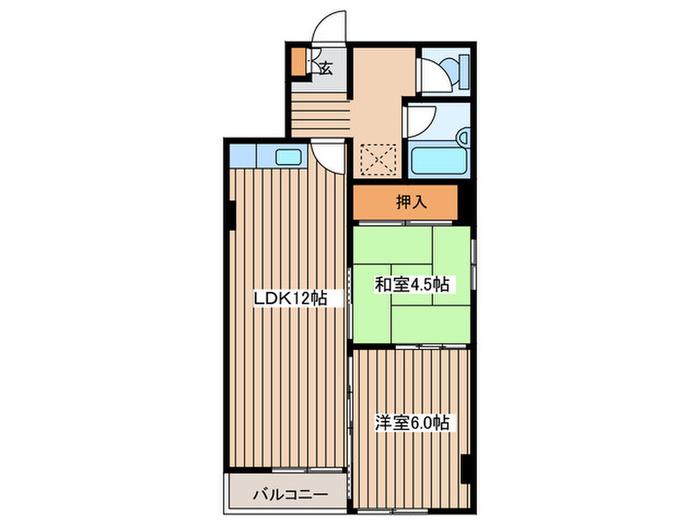 中の島1-3マンション(2LDK/5階)の間取り写真