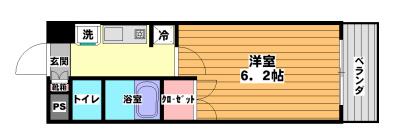 グリーンコーポYAYOI(1K/4階)の間取り写真