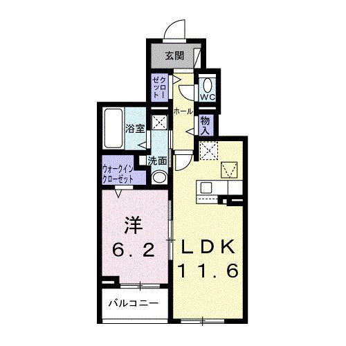 ソレアード コート(1LDK/1階)の間取り写真