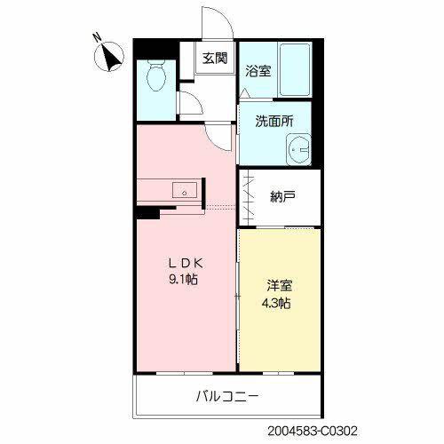 MAST中井 C棟(1LDK/3階)の間取り写真