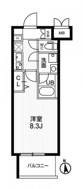 AR向島(1K/3階)の間取り写真