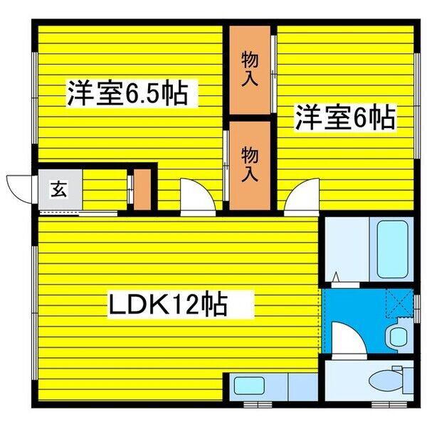 コーポ42(2LDK/1階)の間取り写真