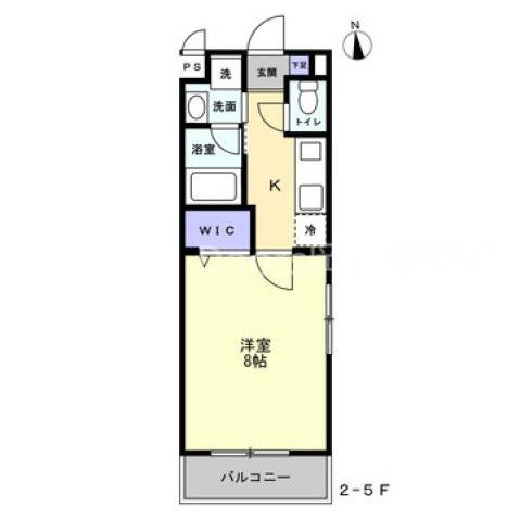 ミモザヒルズ岡山医大南(1K/3階)の間取り写真