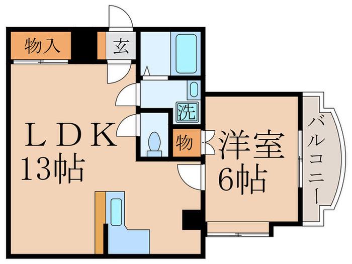 メゾンアイエス(1LDK/5階)の間取り写真
