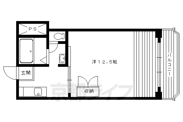 クラスカ西陣(1K/6階)の間取り写真