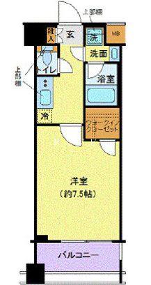 プレール・ドゥーク蔵前(1K/2階)の間取り写真