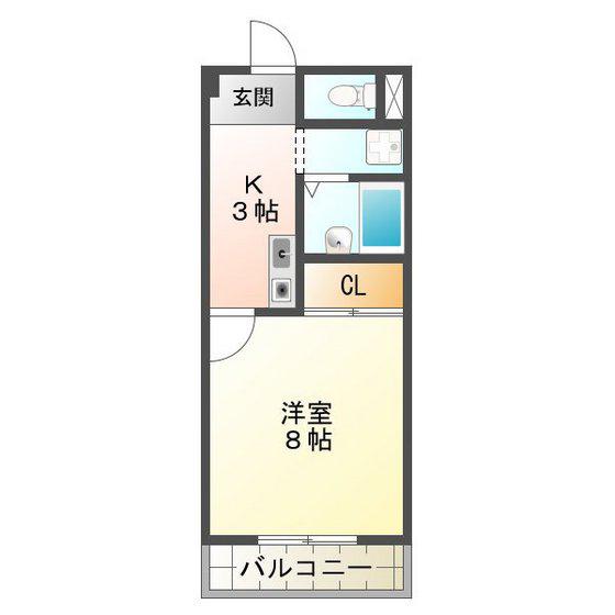 リバティベル(1K/1階)の間取り写真