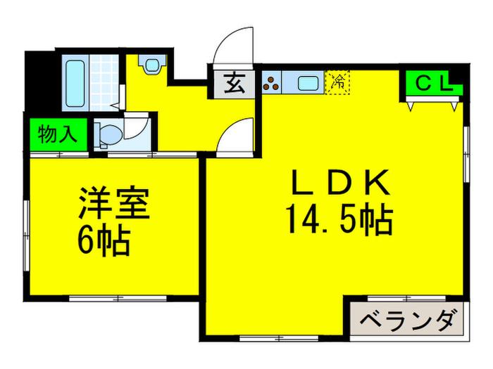 メゾンコーヨー(1LDK/2階)の間取り写真