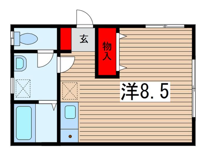 ハイツ酒井(ワンルーム/1階)の間取り写真