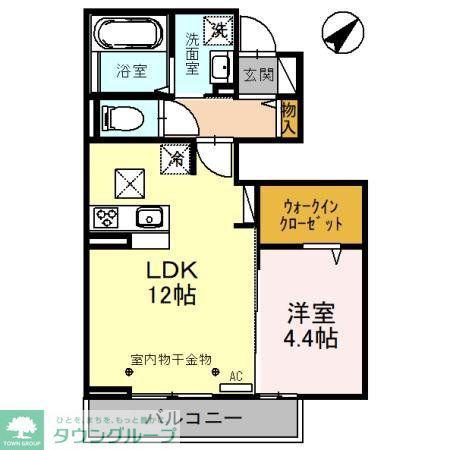SOLANA彩(1LDK/1階)の間取り写真