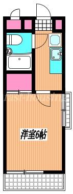 小金井フラット(1K/2階)の間取り写真