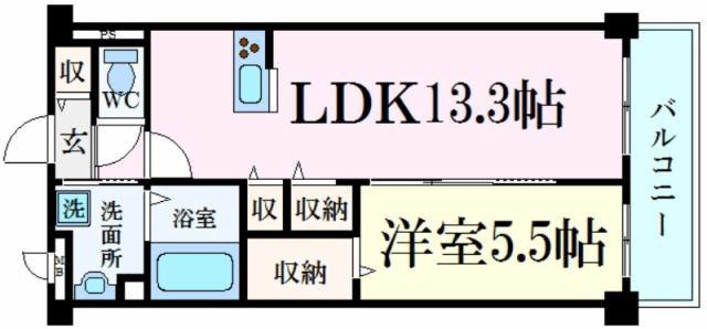 OAFLAT阿成(1LDK/1階)の間取り写真