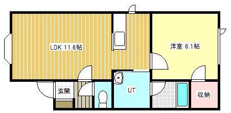 レーベン(1LDK/1階)の間取り写真