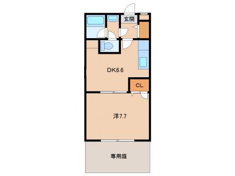 セゾン湊(1DK/1階)の間取り写真