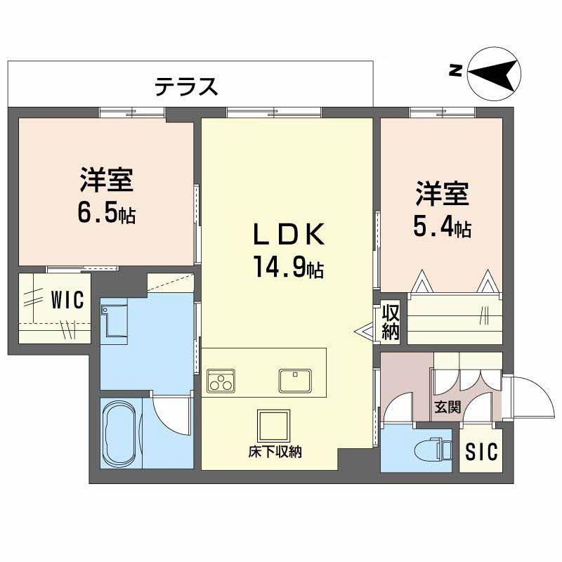 ラバンス(2LDK/1階)の間取り写真