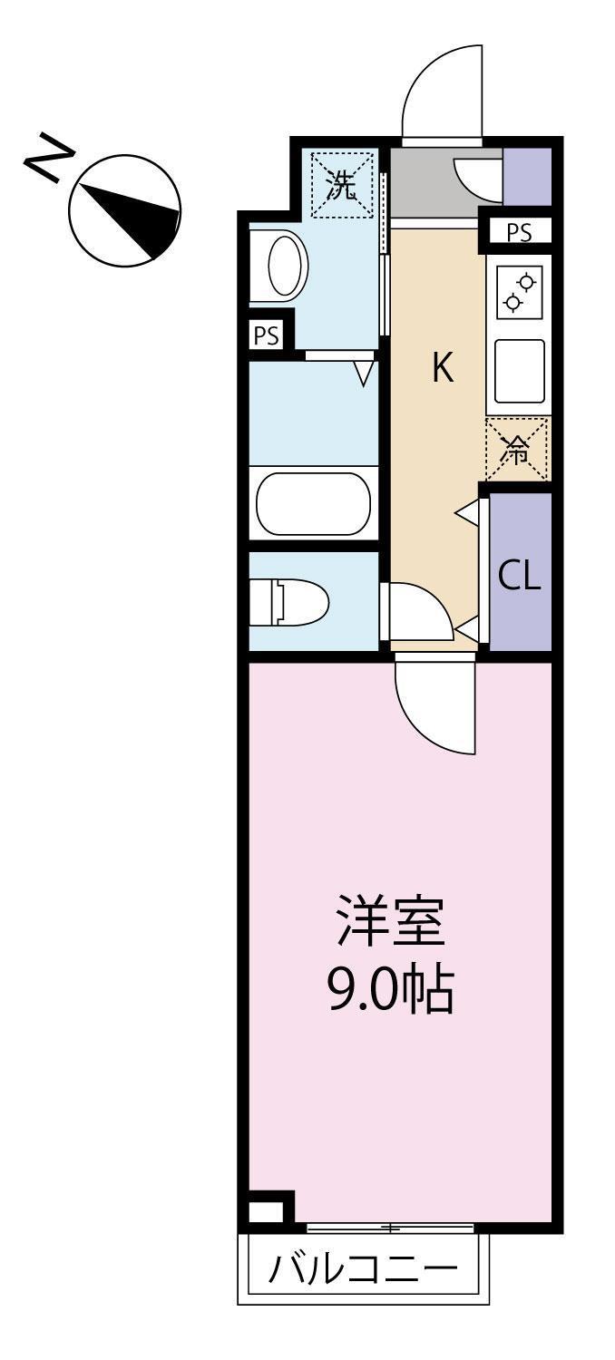 ブライト南浦和(1K/4階)の間取り写真