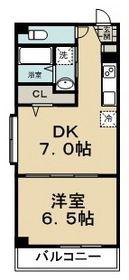 リーヴェルグランデ横浜中川(1DK/6階)の間取り写真