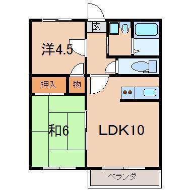 ゼルコウバ(2LDK/2階)の間取り写真