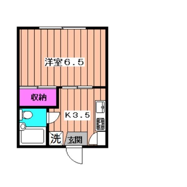 SKコーポ(1K/1階)の間取り写真