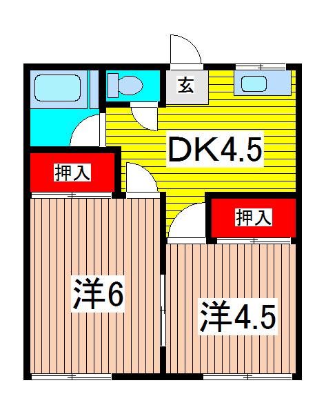 青葉コーポ(2DK/1階)の間取り写真