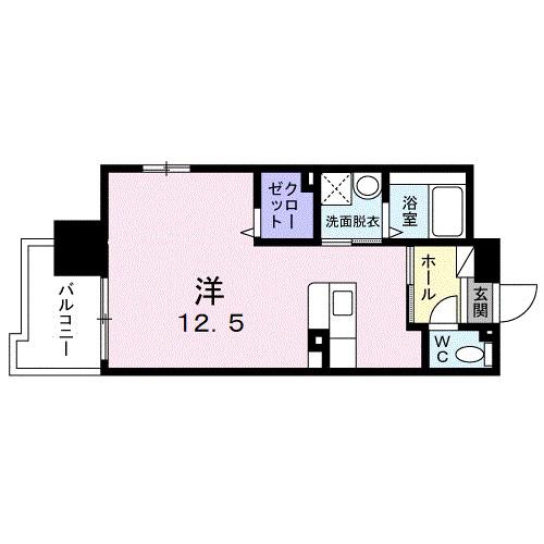 パーク鴨池(ワンルーム/8階)の間取り写真