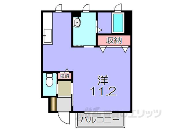 メゾンドAU3番館(ワンルーム/1階)の間取り写真