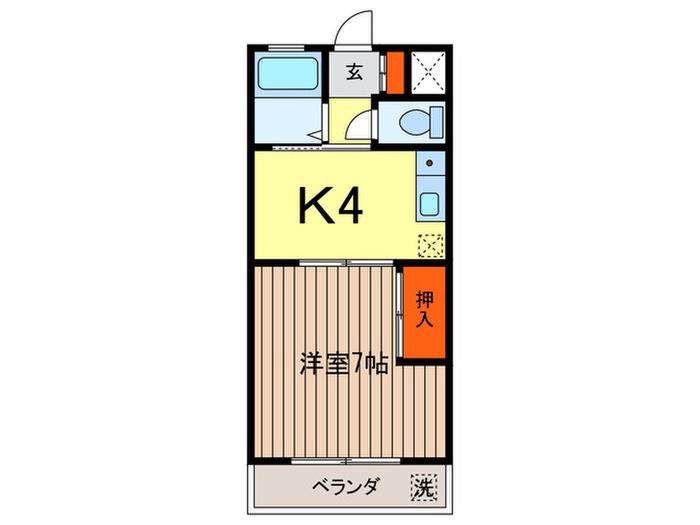 東ハイツ(1K/1階)の間取り写真