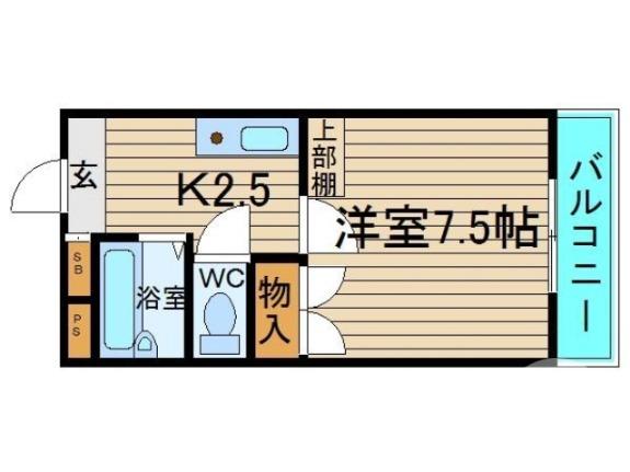 石津タカハシマンション(1K/5階)の間取り写真
