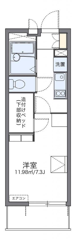 レオパレス友(1K/1階)の間取り写真