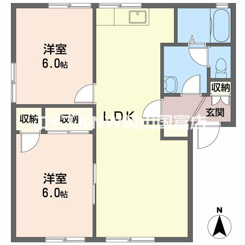 レジデンス原尾島A棟(2LDK/1階)の間取り写真