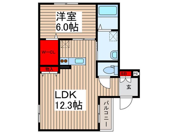ＪＲ武蔵野線 東川口駅 徒歩5分 3階建 築16年(1LDK/1階)の間取り写真