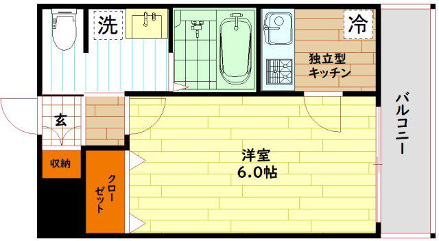 W.O.B.KYOBASHI(1K/4階)の間取り写真