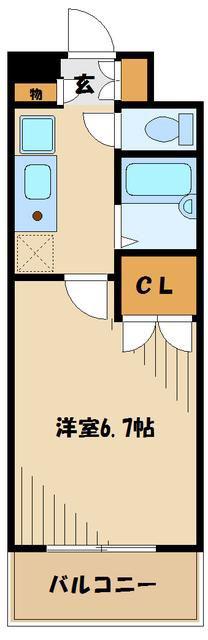 フレンズえびなアネックス(1K/6階)の間取り写真