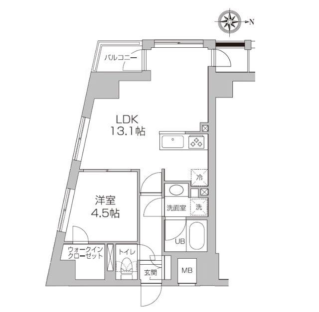 レジディア高円寺(1LDK/5階)の間取り写真
