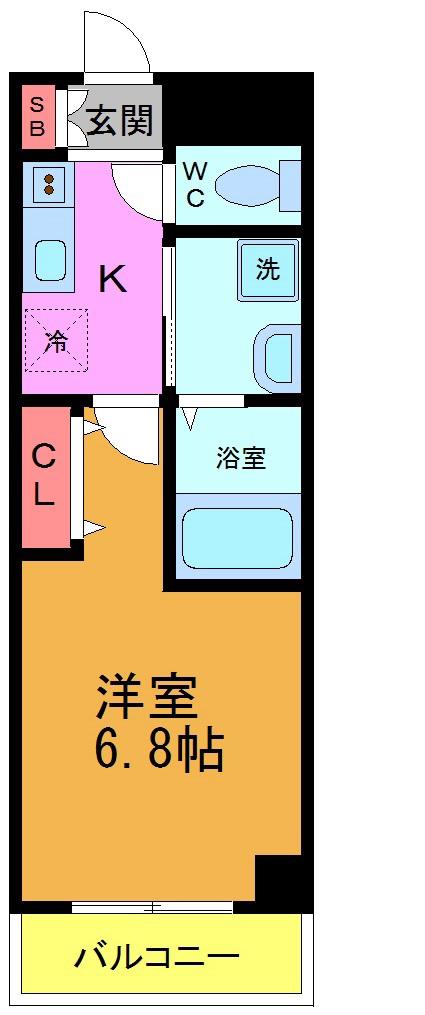 EMILE新浦安(1K/4階)の間取り写真