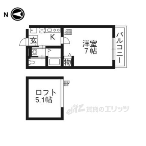 STABLE三条大宮(1K/1階)の間取り写真